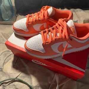 Nike Low-Top Sneakers in White and Bright Orange